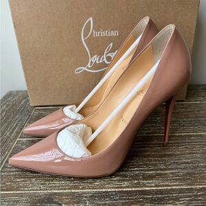 Authentic Christian Louboutin Nude Kate 100 Patent Pump